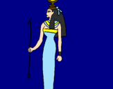 Disegno Hathor pitturato su alessia zucca