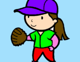 Disegno Giocatrice di baseball  pitturato su jasmine