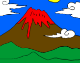Disegno Monte Fuji pitturato su Dante