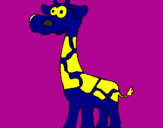 Disegno Giraffa  pitturato su rebecca 1