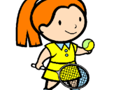 Disegno Ragazza che gioca a tennis  pitturato su flavia