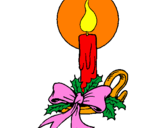 Disegno Candela di Natale pitturato su lucia