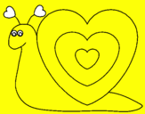 Disegno Lumachina cuore  pitturato su marialuisa