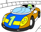 Disegno Auto da corsa pitturato su antonino