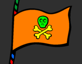 Disegno Bandiera dei pirati pitturato su GIAKI