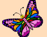 Disegno Farfalla 4 pitturato su anna