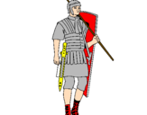 Disegno Soldato romano  pitturato su MATTIA