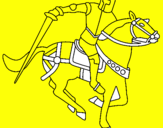 Disegno Cavaliere a cavallo IV pitturato su giacomo