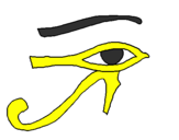 Disegno Occhio di Horus  pitturato su ali