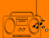 Disegno Radio cassette 2 pitturato su Giada Caruso