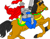 Disegno Cavaliere a cavallo pitturato su rei