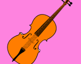 Disegno Violino pitturato su emma