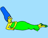 Disegno Marge pitturato su mattia