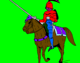 Disegno Cavallerizzo a cavallo  pitturato su IL CAVALIERE MASCERATO