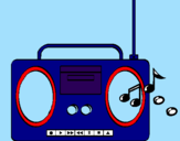 Disegno Radio cassette 2 pitturato su K2O