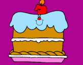 Disegno Torta di compleanno  pitturato su Giglio   Samuela