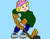 Disegno Bambino che gioca a hockey  pitturato su michela febbo