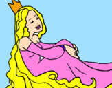 Disegno Principessa rilassata  pitturato su federica