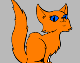 Disegno Gatta persiana  pitturato su gatto  arancione