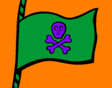 Disegno Bandiera dei pirati pitturato su daviluca