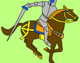 Disegno Cavaliere a cavallo IV pitturato su jacopo