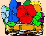 Disegno Paniere di fiori 12 pitturato su aannggeellaa