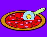 Disegno Pizza pitturato su lucaiuytr5