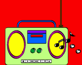 Disegno Radio cassette 2 pitturato su gregori