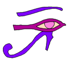 Disegno Occhio di Horus  pitturato su okkio