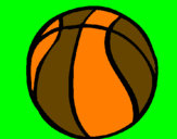 Disegno Pallone da pallacanestro pitturato su radish