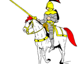 Disegno Cavallerizzo a cavallo  pitturato su Brithos