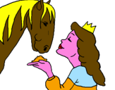 Disegno Principessa e cavallo  pitturato su v nicole   colangelo