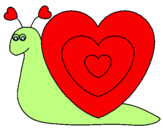 Disegno Lumachina cuore  pitturato su lucapaiano