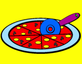 Disegno Pizza pitturato su igorgia