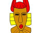 Disegno Maschera africana  pitturato su filippo 5c