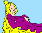 Disegno Principessa rilassata  pitturato su mattia fabiana  