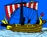 Disegno Barca romana  pitturato su djflavio20
