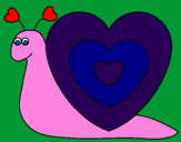 Disegno Lumachina cuore  pitturato su noemi