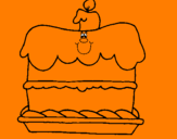 Disegno Torta di compleanno  pitturato su davide