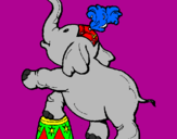 Disegno Elefante  pitturato su chiara