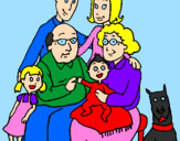 Disegno Famiglia pitturato su maria di rosa