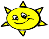 Disegno Sole sorridente  pitturato su serenacoccolona