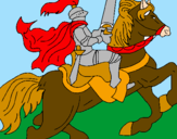 Disegno Cavaliere a cavallo pitturato su ercules