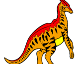 Disegno Parasaurolophus a strisce  pitturato su PARASAUROLOFO DI VITTORIO