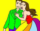 Disegno Gli sposi pitturato su claudia2007