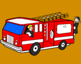 Disegno Pompieri sul camion  pitturato su LUCA