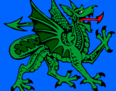 Disegno Drago aggressivo  pitturato su DRAGONA  FATATA
