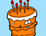 Disegno Torta di compleanno 2 pitturato su clara coloraxzzasdfvvbnhh