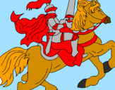 Disegno Cavaliere a cavallo pitturato su william