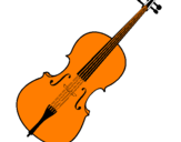 Disegno Violino pitturato su leonardo